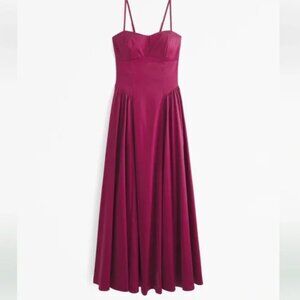 Abercrombie & Fitch Dipped-Waist Sweetheart Maxi Dress